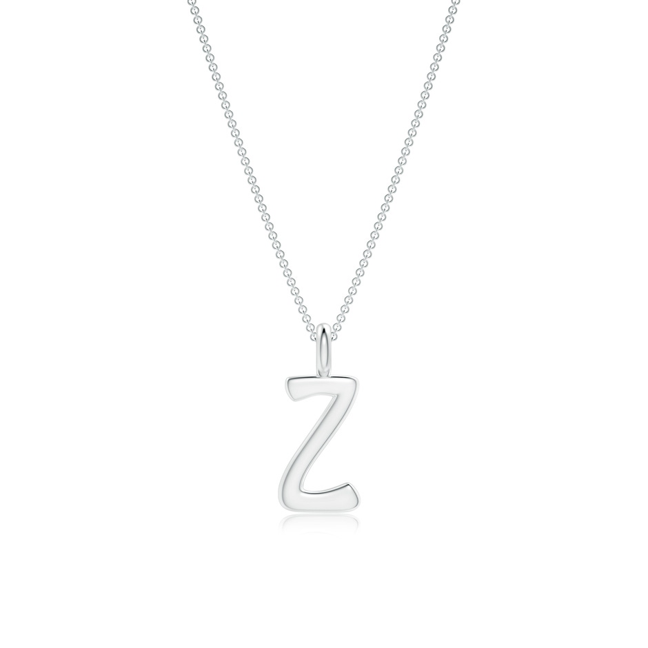 Capital "Z" Initial Pendant in White Gold 