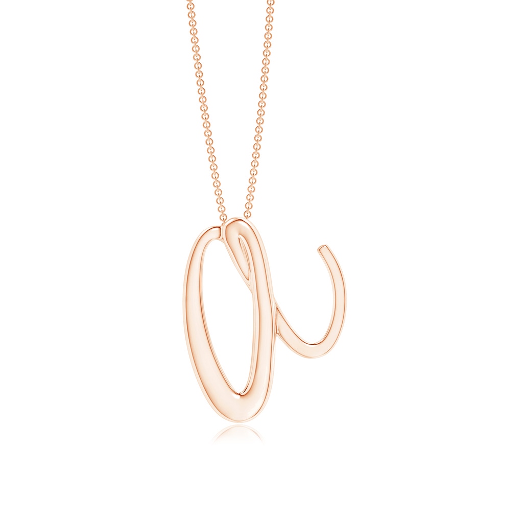 Lowercase "A" Initial Pendant in 10K Rose Gold