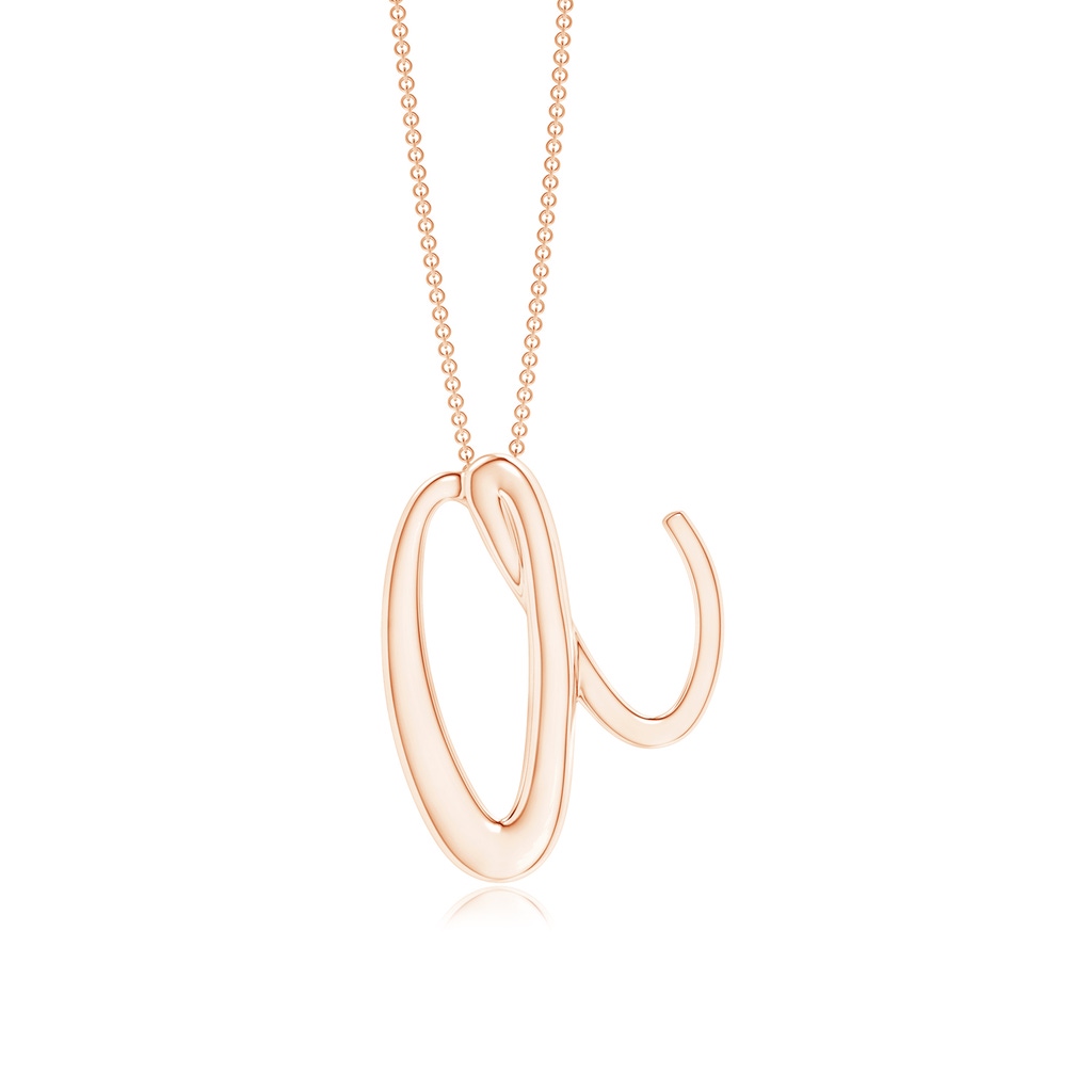 Lowercase "A" Initial Pendant in 9K Rose Gold