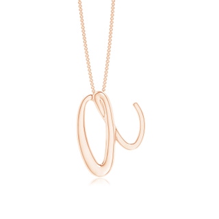 Lowercase "A" Initial Pendant in Rose Gold