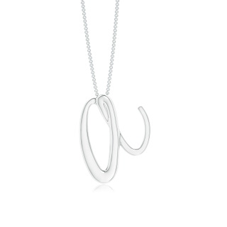 Lowercase "A" Initial Pendant in White Gold