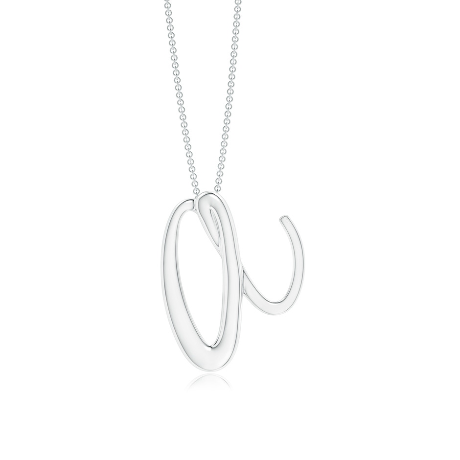 Lowercase "A" Initial Pendant in White Gold 