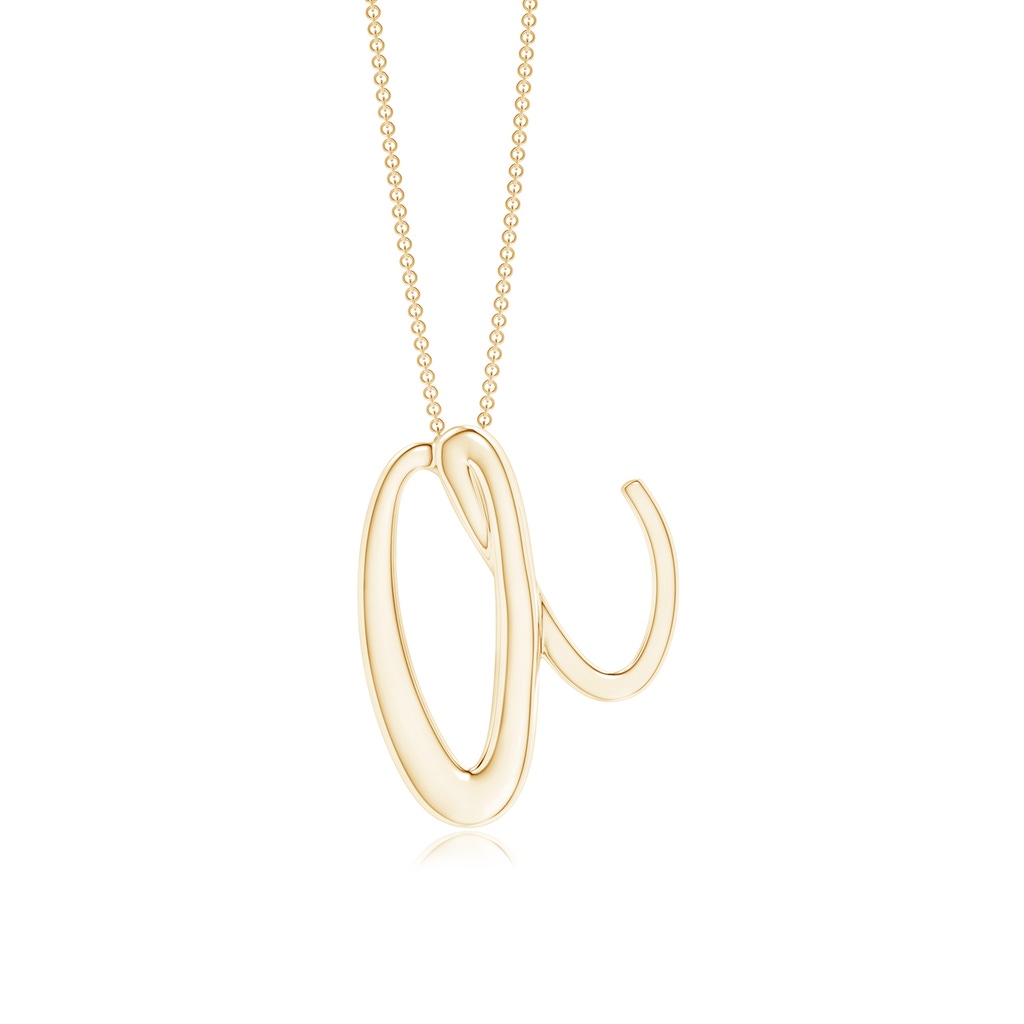 Lowercase "A" Initial Pendant in Yellow Gold