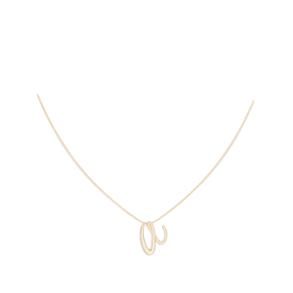 Lowercase "A" Initial Pendant in Yellow Gold Body-Neck