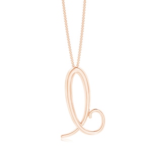 Lowercase "B" Initial Pendant in Rose Gold