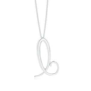 Lowercase "B" Initial Pendant in White Gold