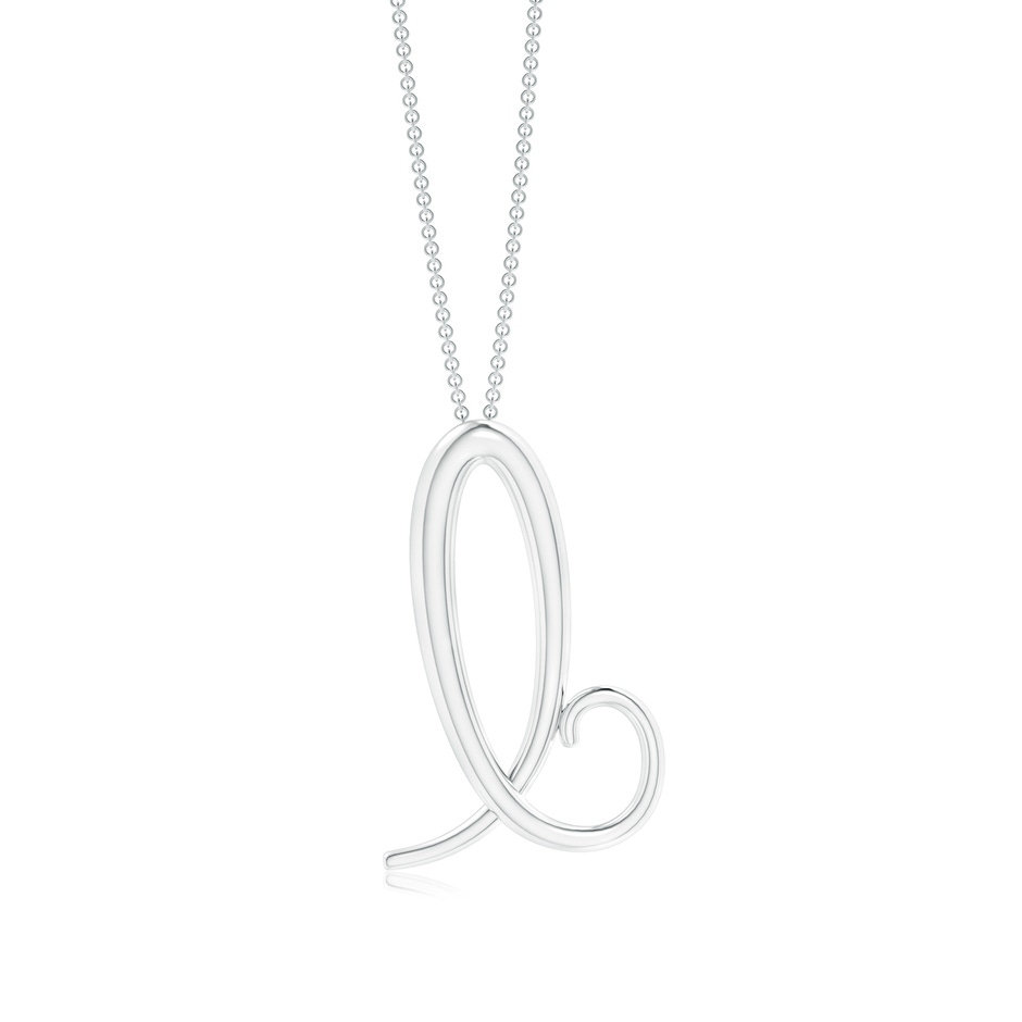 Lowercase "B" Initial Pendant in White Gold 