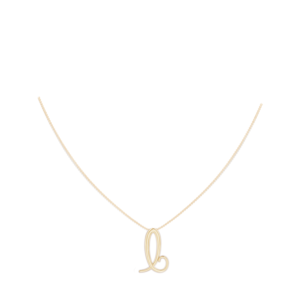 Lowercase "B" Initial Pendant in Yellow Gold Body-Neck
