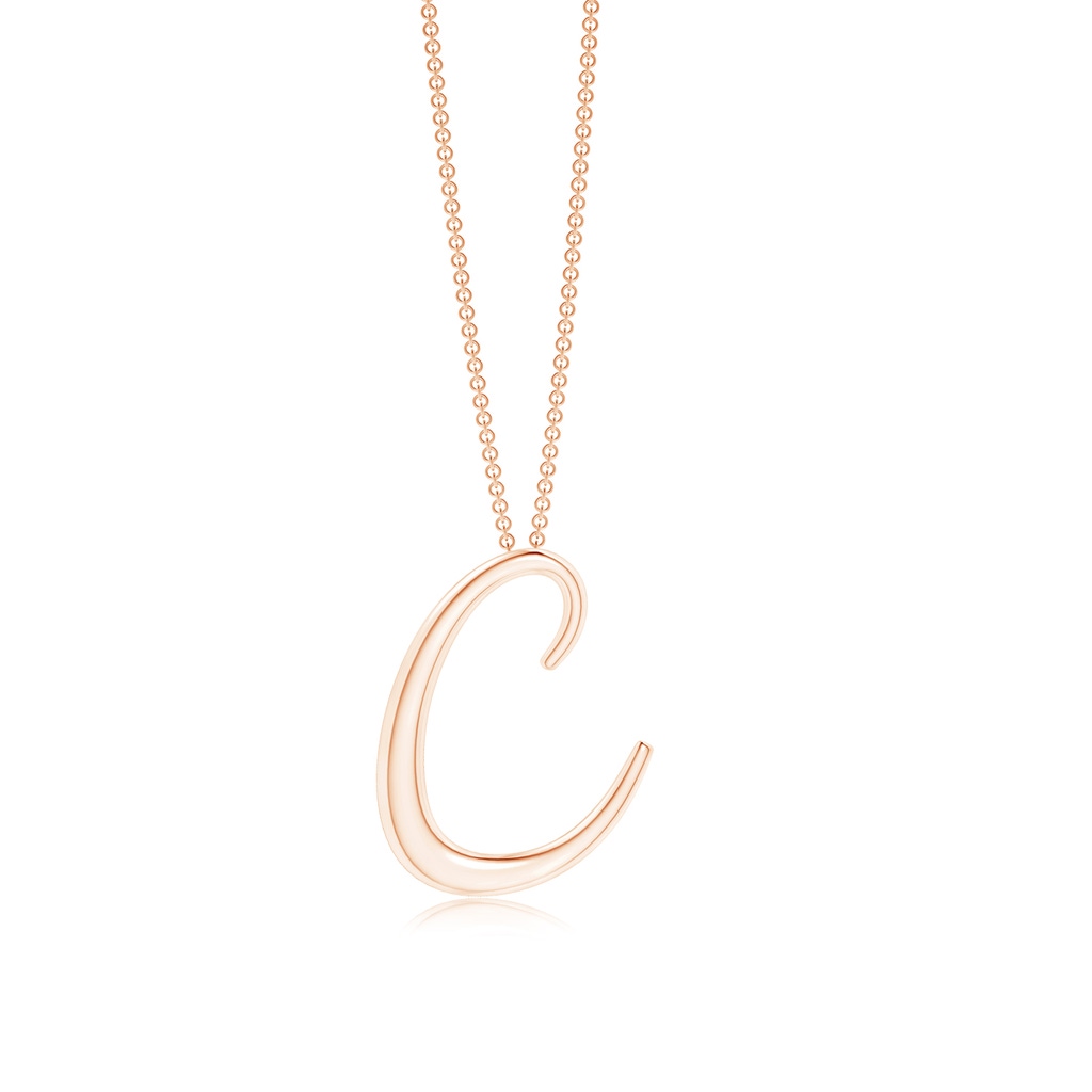 Lowercase "C" Initial Pendant in 10K Rose Gold