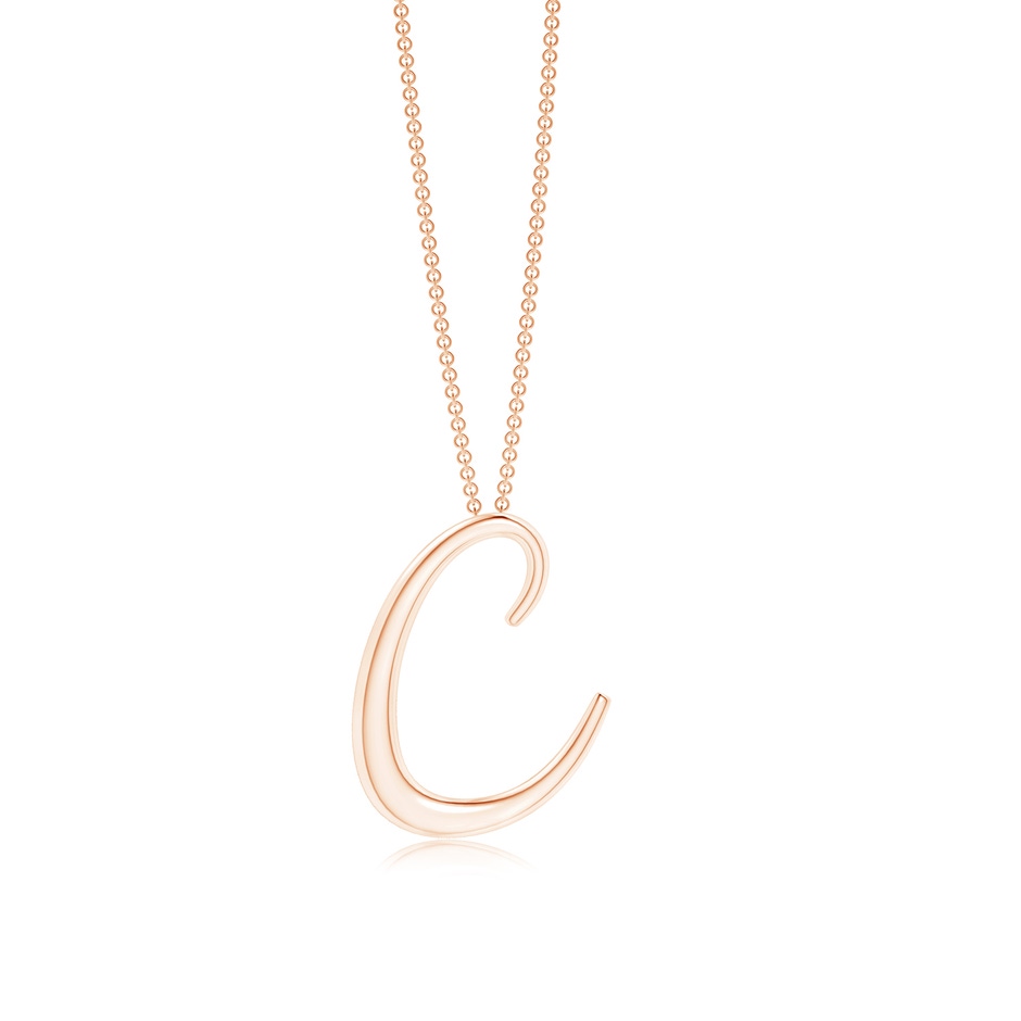 Lowercase "C" Initial Pendant in 10K Rose Gold 