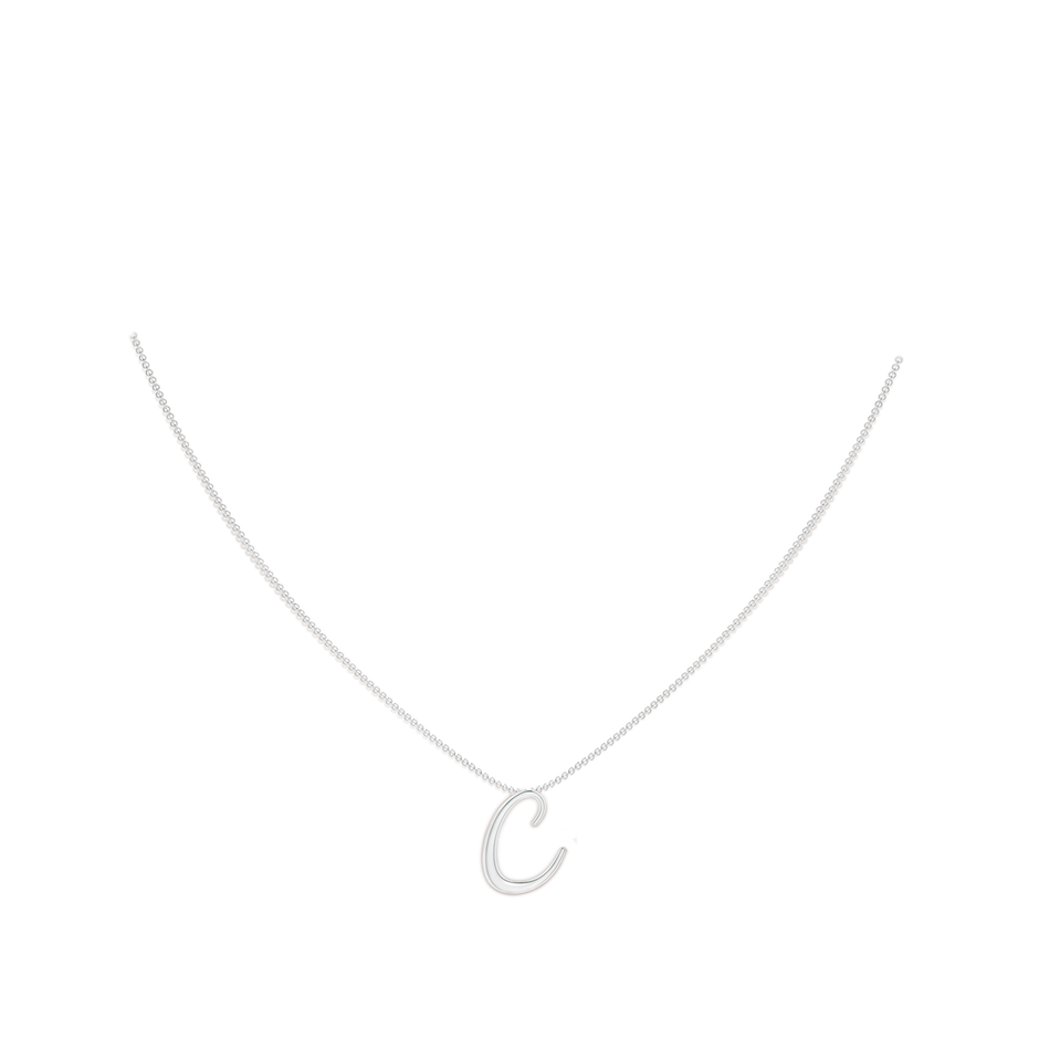 Lowercase "C" Initial Pendant in P950 Platinum body-neck