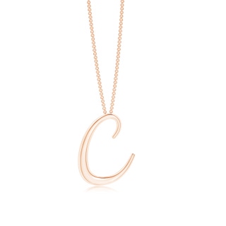 Lowercase "C" Initial Pendant in Rose Gold