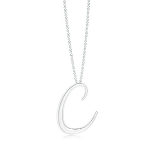 Lowercase "C" Initial Pendant in White Gold