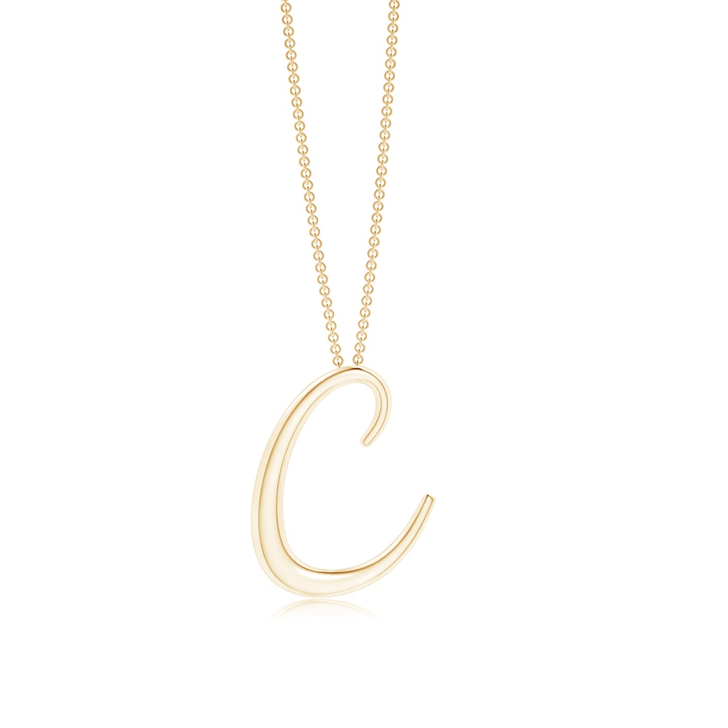 Lowercase "C" Initial Pendant in Yellow Gold 
