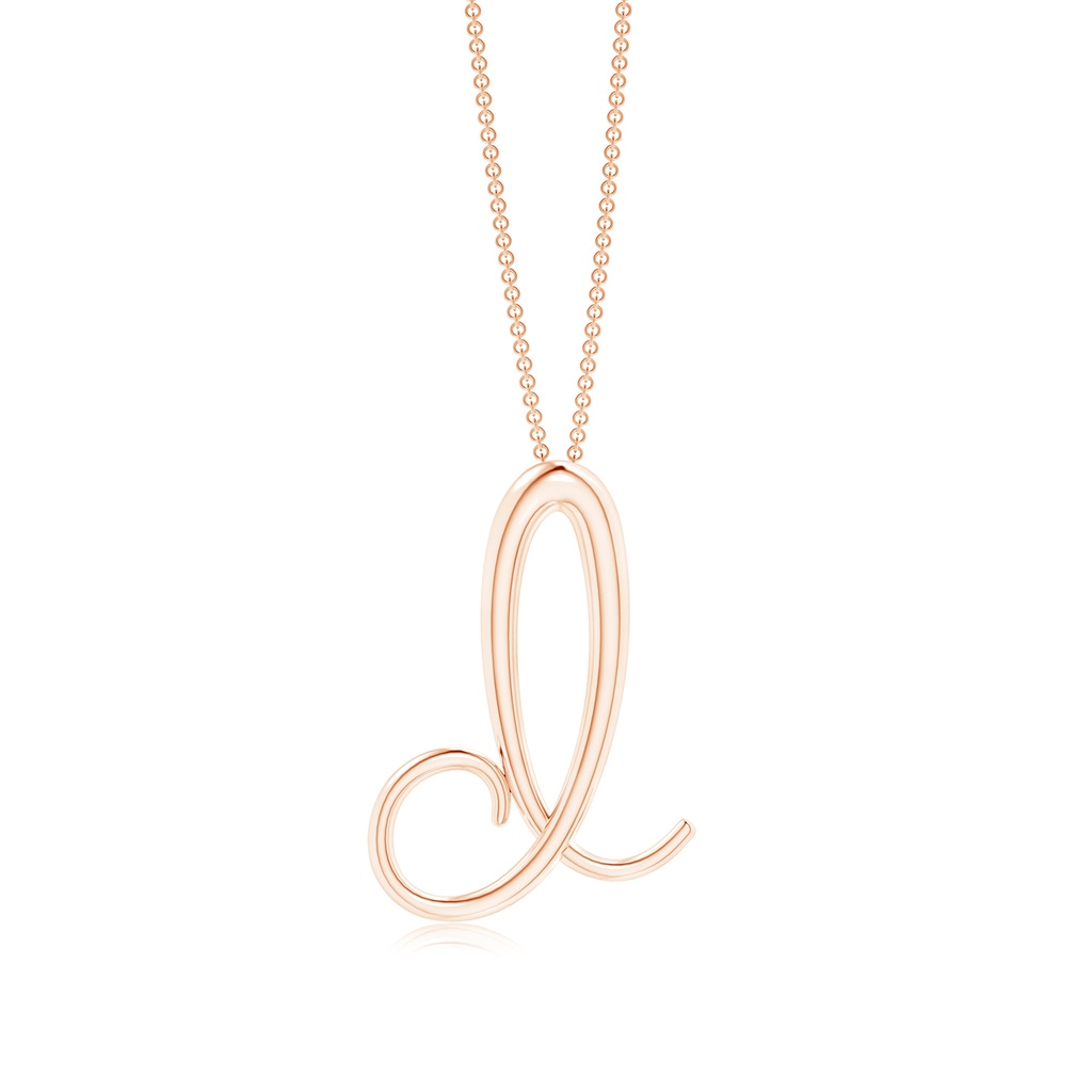 Lowercase "D" Initial Pendant in 9K Rose Gold