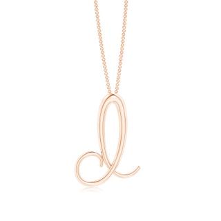 Lowercase "D" Initial Pendant in 9K Rose Gold