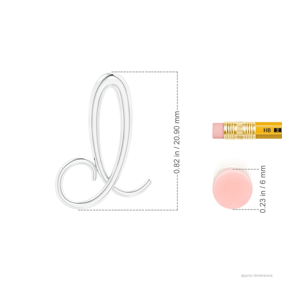 Lowercase "D" Initial Pendant in P950 Platinum ruler