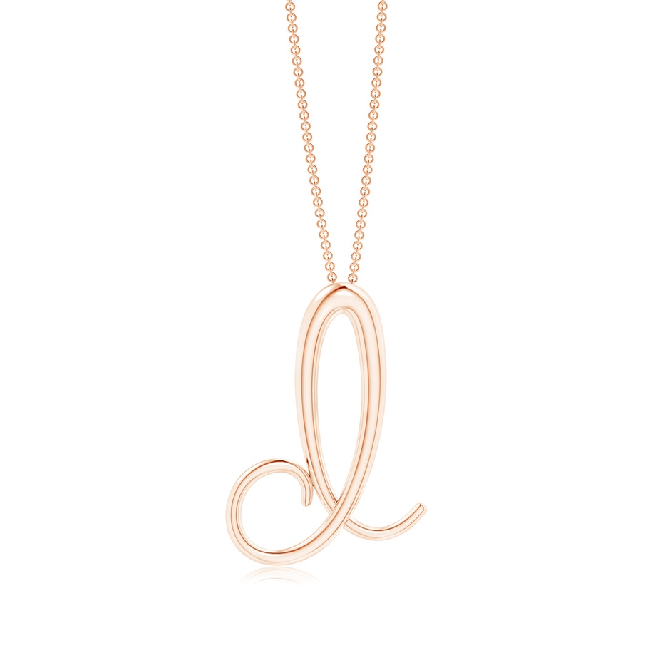 Lowercase "D" Initial Pendant in Rose Gold 