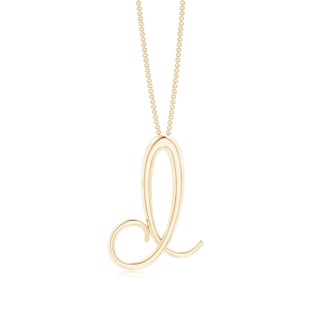 Lowercase "D" Initial Pendant in Yellow Gold