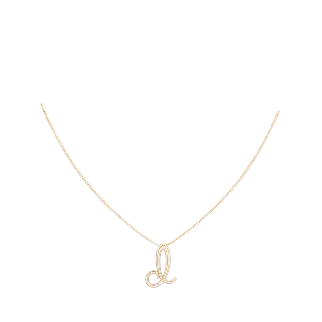 Lowercase "D" Initial Pendant in Yellow Gold Body-Neck