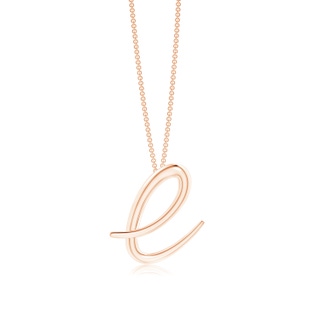 Lowercase "E" Initial Pendant in 9K Rose Gold