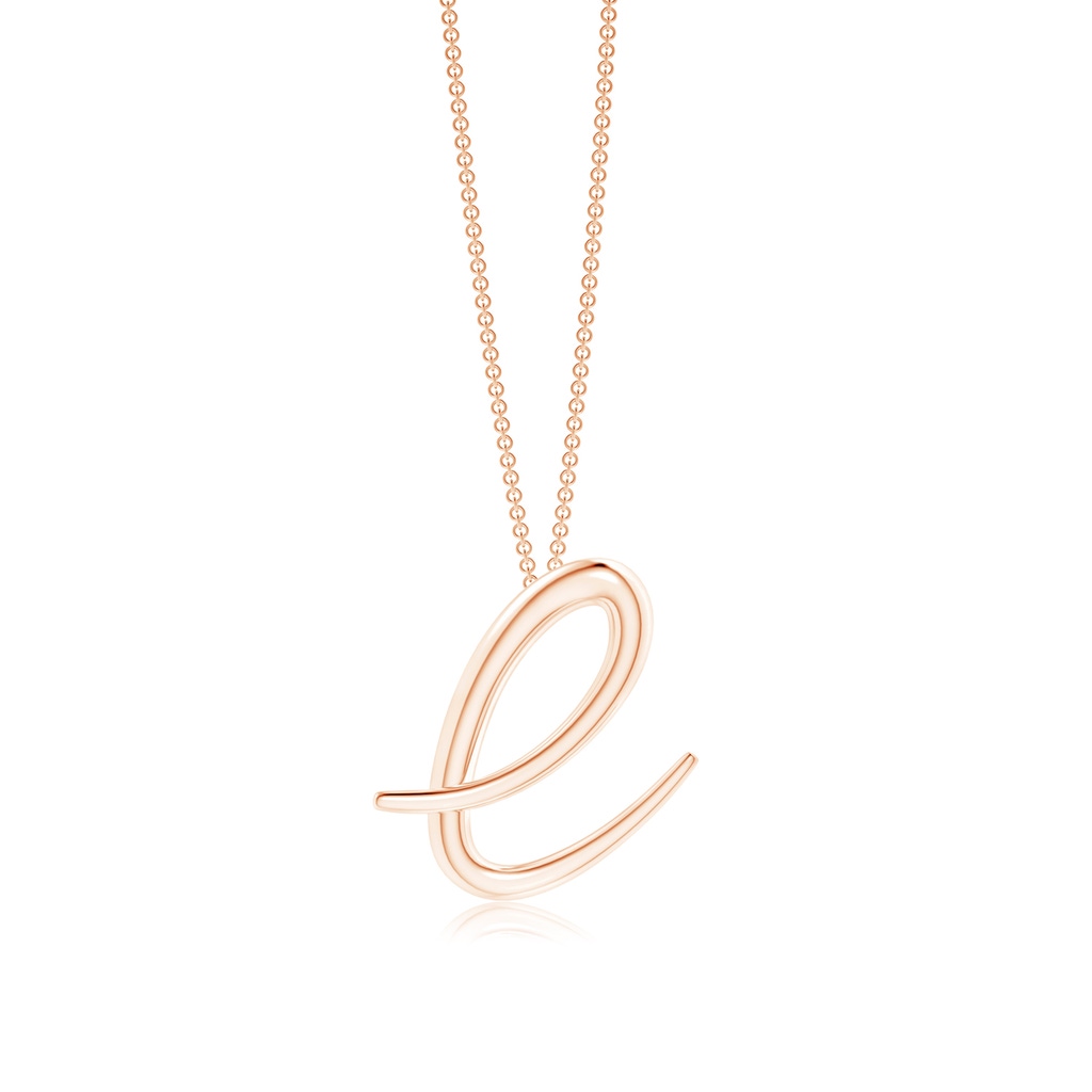 Lowercase "E" Initial Pendant in Rose Gold
