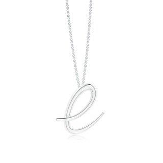 Lowercase "E" Initial Pendant in White Gold