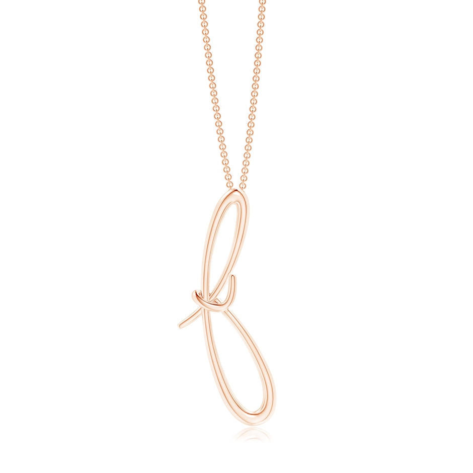 Lowercase "F" Initial Pendant in 10K Rose Gold 