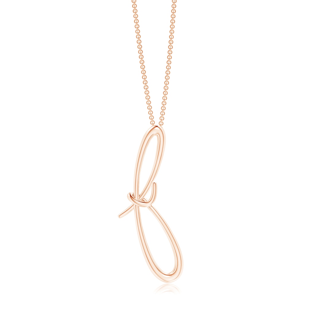 Lowercase "F" Initial Pendant in 9K Rose Gold