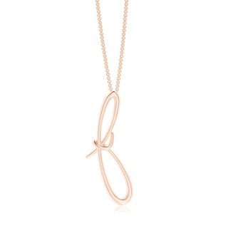 Lowercase "F" Initial Pendant in 9K Rose Gold
