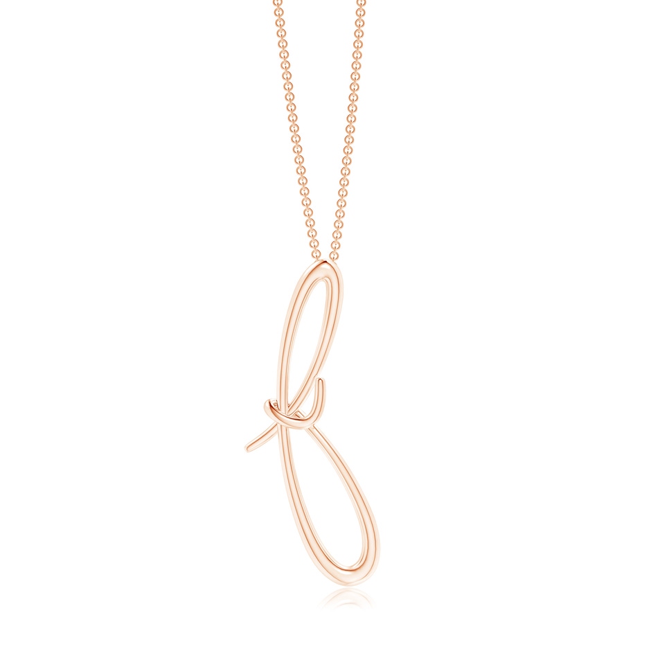 Lowercase "F" Initial Pendant in Rose Gold 