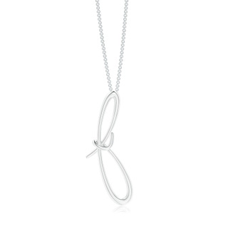 Lowercase "F" Initial Pendant in White Gold