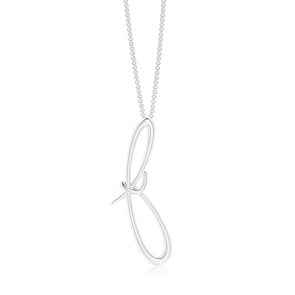 Lowercase "F" Initial Pendant in White Gold 