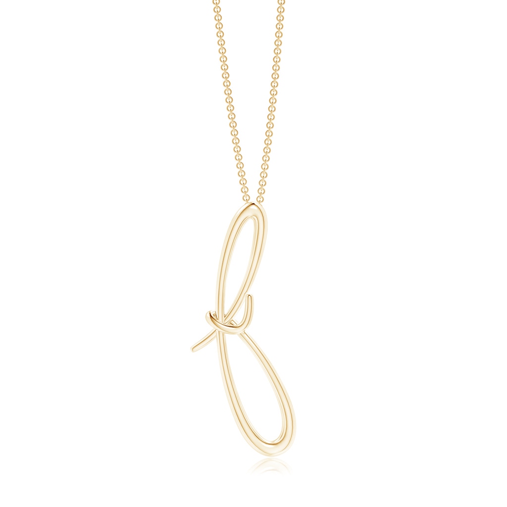 Lowercase "F" Initial Pendant in Yellow Gold
