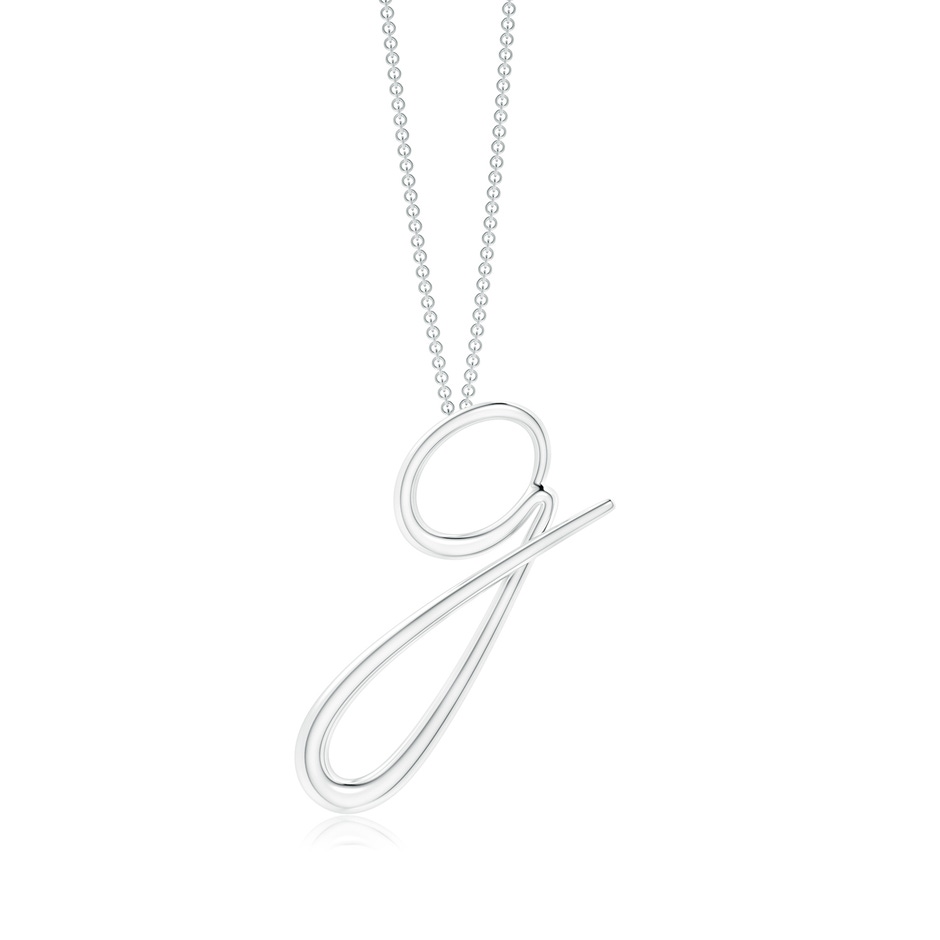 Lowercase "G" Initial Pendant in White Gold 