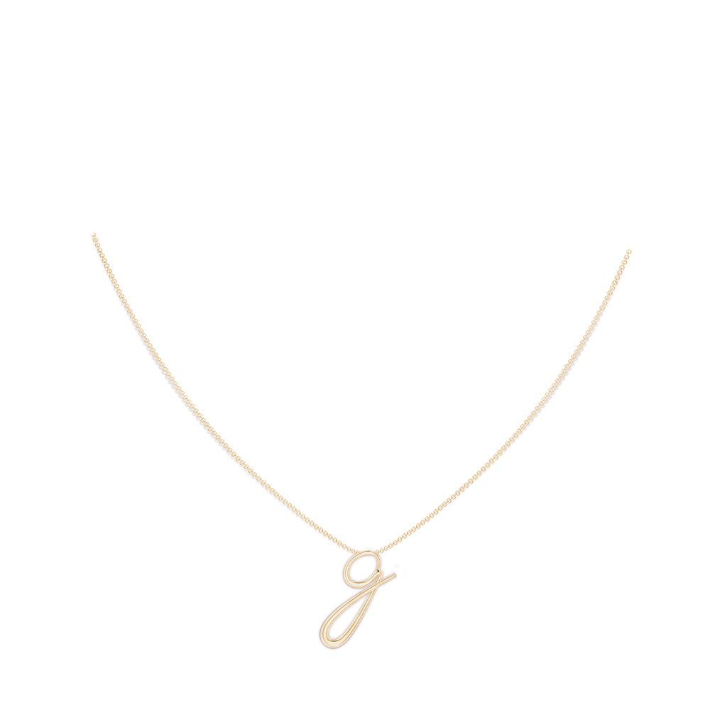 Lowercase "G" Initial Pendant in Yellow Gold Body-Neck