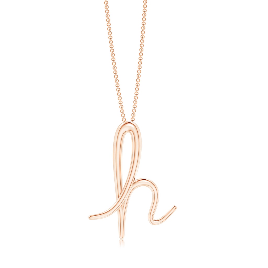 Lowercase "H" Initial Pendant in 10K Rose Gold