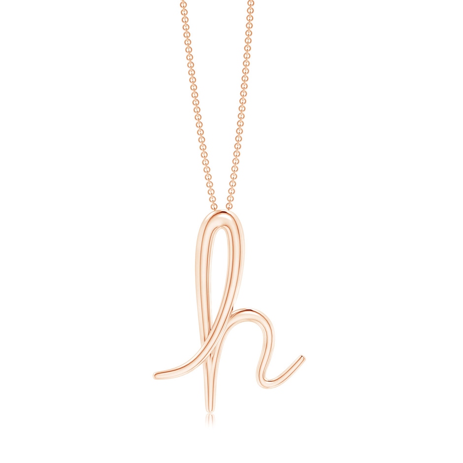 Lowercase "H" Initial Pendant in 10K Rose Gold 