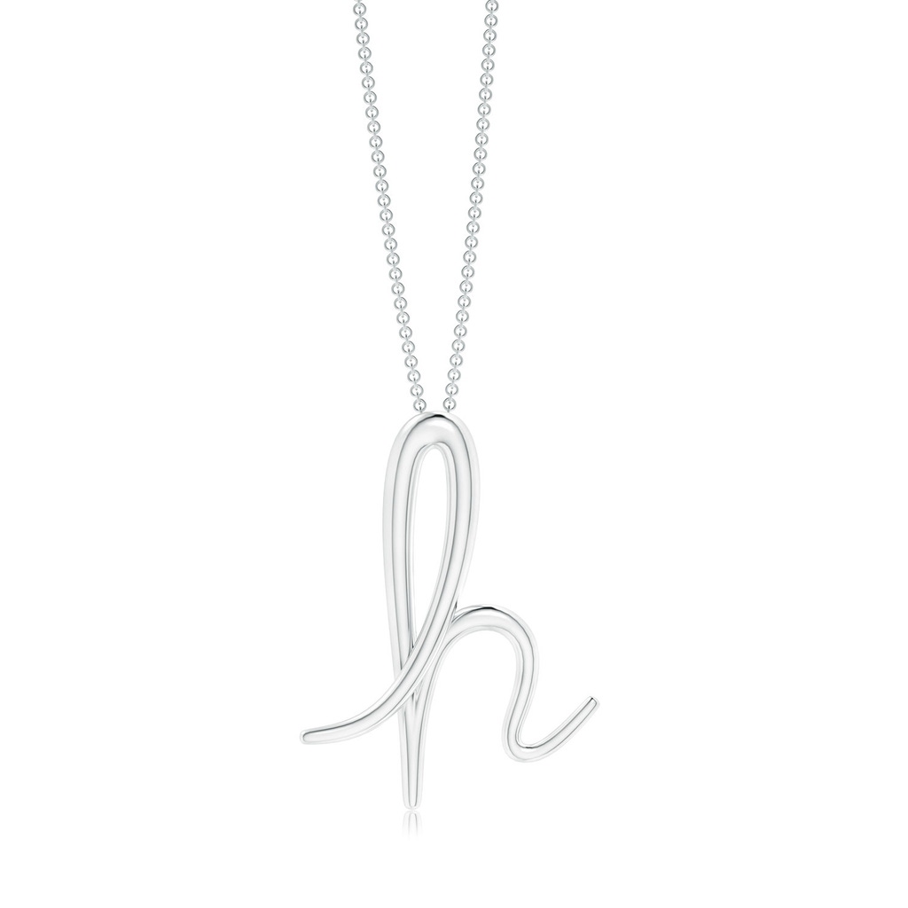 Lowercase "H" Initial Pendant in 10K White Gold
