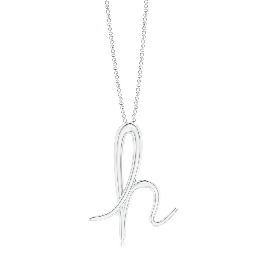 Lowercase "H" Initial Pendant in 10K White Gold 