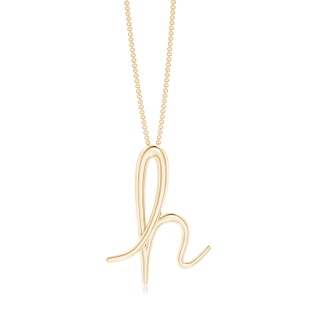 Lowercase "H" Initial Pendant in 9K Yellow Gold