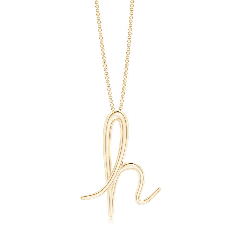 Lowercase "H" Initial Pendant in 9K Yellow Gold 