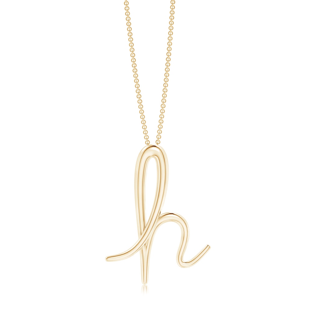 Lowercase "H" Initial Pendant in Yellow Gold