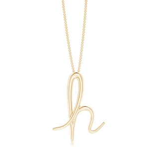 Lowercase "H" Initial Pendant in Yellow Gold