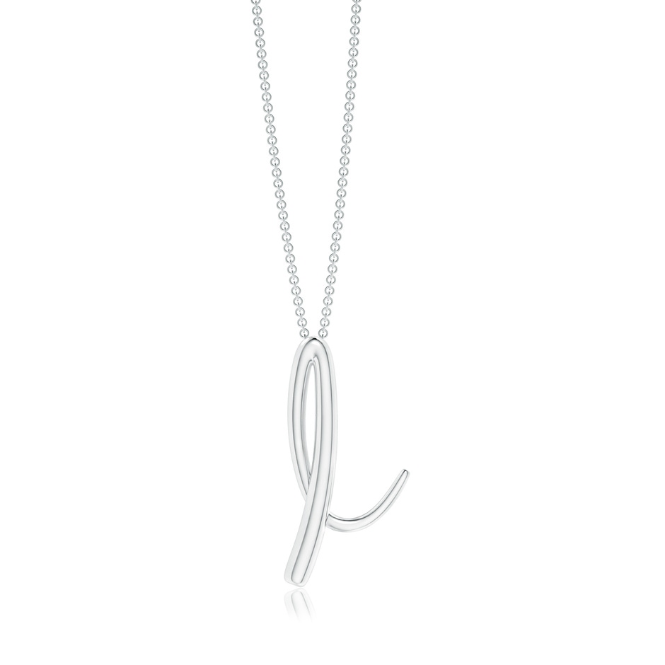 Lowercase "I" Initial Pendant in White Gold 