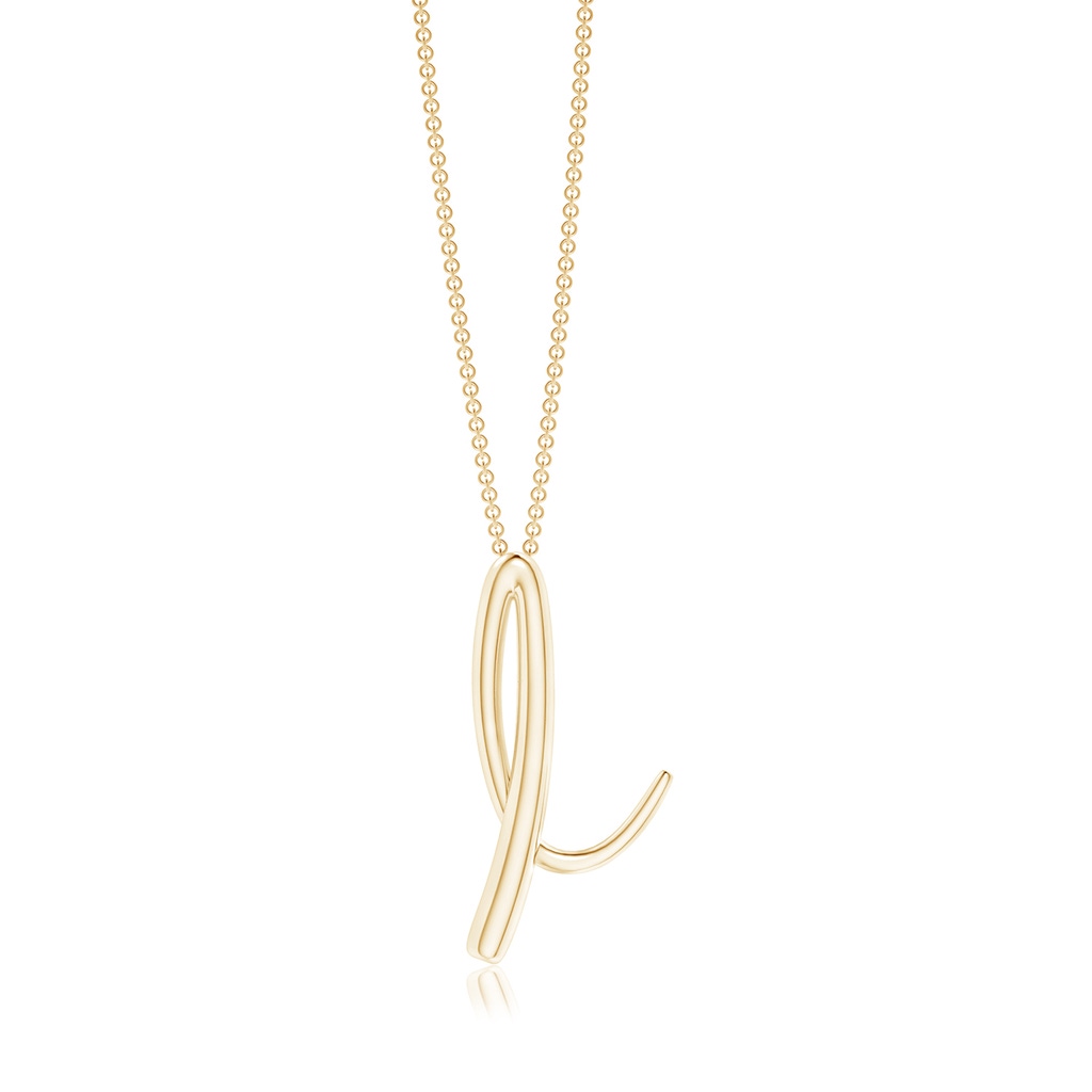 Lowercase "I" Initial Pendant in Yellow Gold