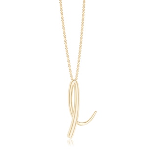 Lowercase "I" Initial Pendant in Yellow Gold
