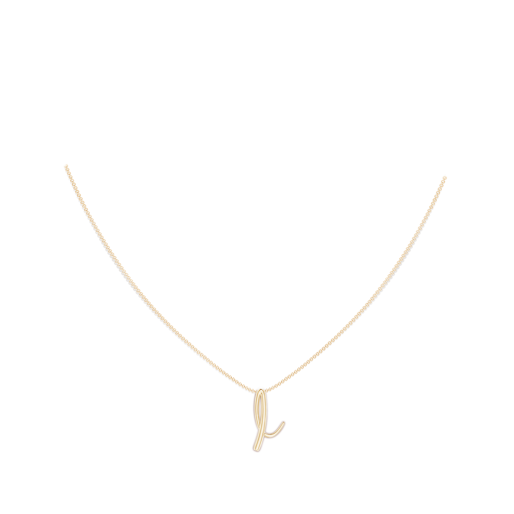 Lowercase "I" Initial Pendant in Yellow Gold Body-Neck