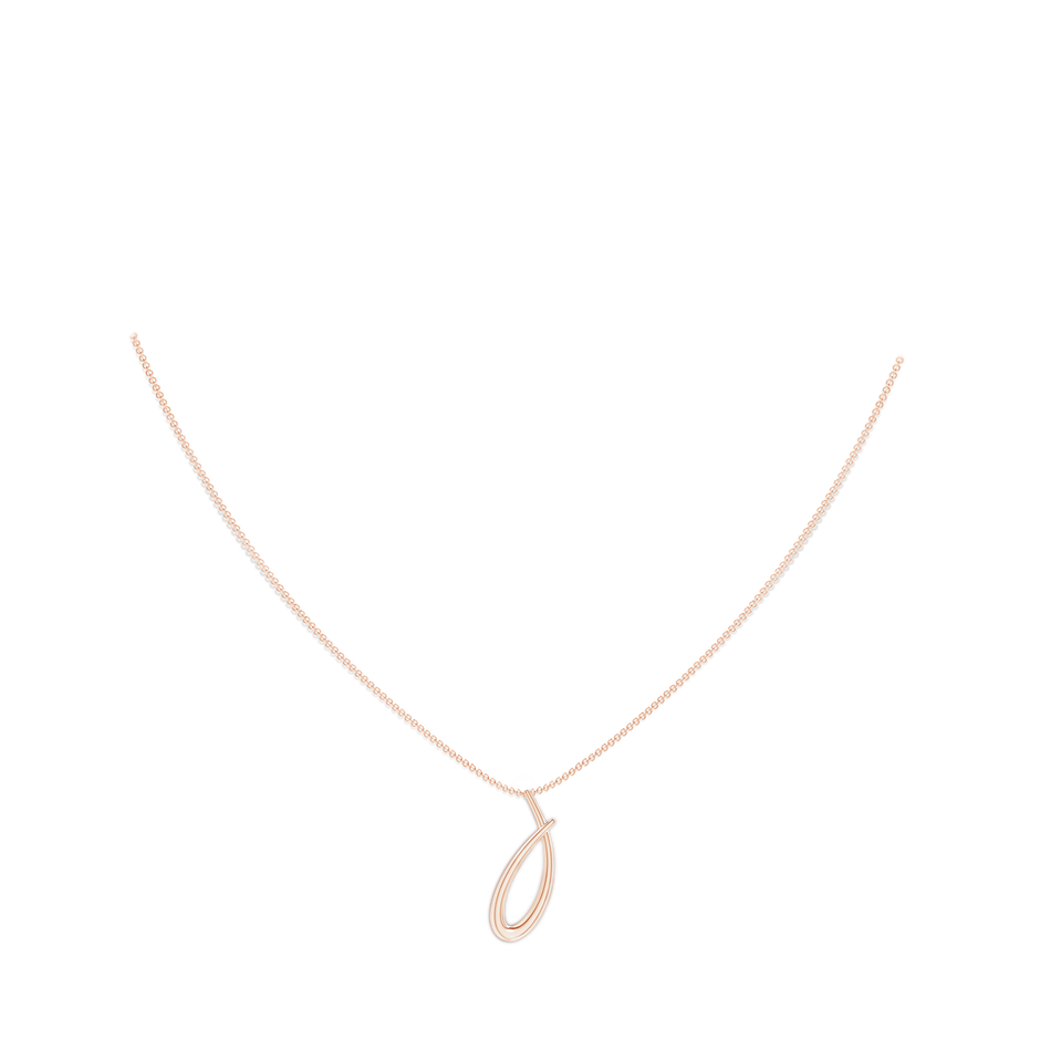 Lowercase "J" Initial Pendant in 10K Rose Gold pen