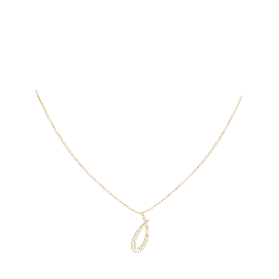 Lowercase "J" Initial Pendant in Yellow Gold Body-Neck